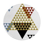 Colorful Modern Geometric Triangles Pattern Round Ornament (Two Sides)  Front