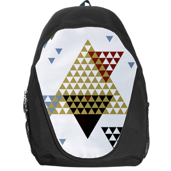 Colorful Modern Geometric Triangles Pattern Backpack Bag