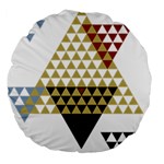 Colorful Modern Geometric Triangles Pattern Large 18  Premium Round Cushions Front