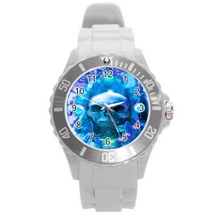 Skull Worship Round Plastic Sport Watch (l) by icarusismartdesigns