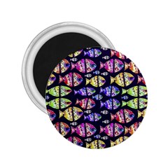 Colorful Fishes Pattern Design 2 25  Magnets by dflcprints