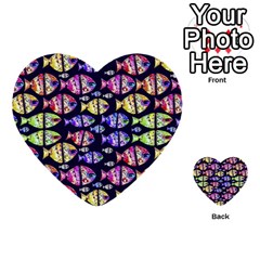Colorful Fishes Pattern Design Multi-purpose Cards (heart)  by dflcprints