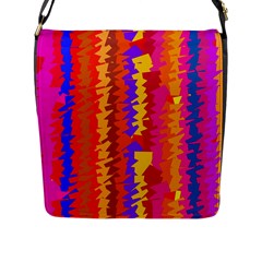 Colorful Pieces Flap Closure Messenger Bag (l) by LalyLauraFLM