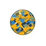 Blue yellow shapes Hat Clip Ball Marker (4 pack) Front