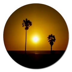 Sunset Scene At The Coast Of Montevideo Uruguay Magnet 5  (round) by dflcprints