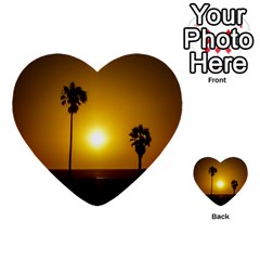 Sunset Scene At The Coast Of Montevideo Uruguay Multi-purpose Cards (heart)  by dflcprints