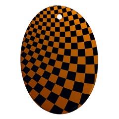 Abstract Square Checkers  Ornament (oval) 