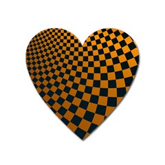 Abstract Square Checkers  Heart Magnet