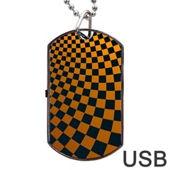 Abstract Square Checkers  Dog Tag Usb Flash (two Sides) 