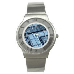 Abstract View Of Modern Buildings Stainless Steel Watches