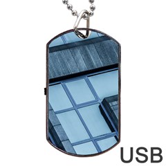 Abstract View Of Modern Buildings Dog Tag USB Flash (Two Sides) 