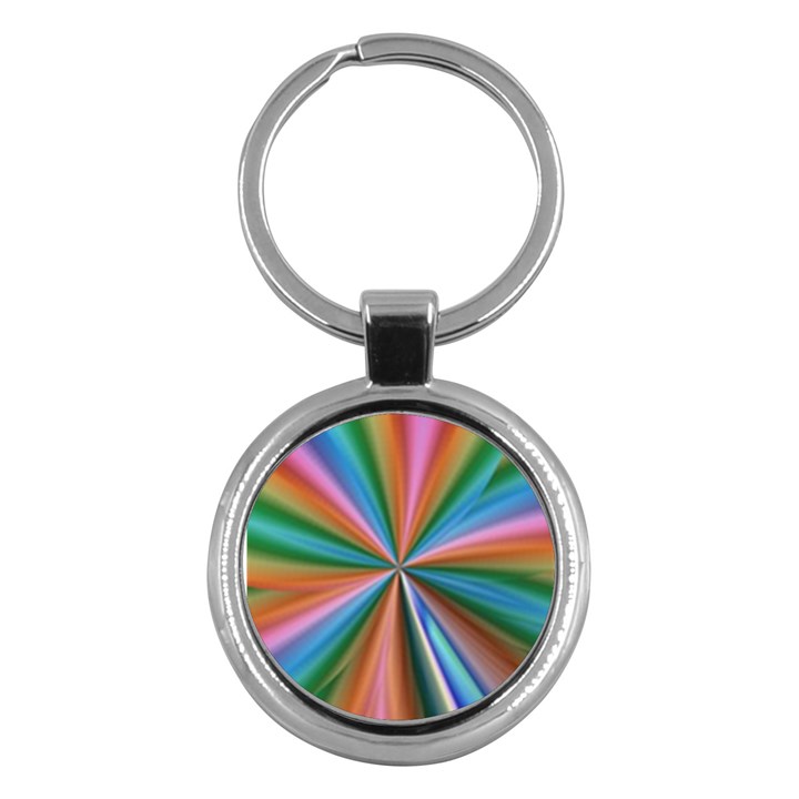 Abstract Rainbow Key Chains (Round) 