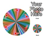 Abstract Rainbow Playing Cards 54 (Round)  Front - Heart5