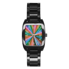 Abstract Rainbow Stainless Steel Barrel Watch by OZMedia
