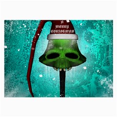 I Wish You A Merry Christmas, Funny Skull Mushrooms Large Glasses Cloth by FantasyWorld7