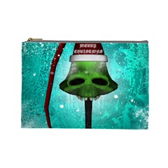 I Wish You A Merry Christmas, Funny Skull Mushrooms Cosmetic Bag (large)  by FantasyWorld7