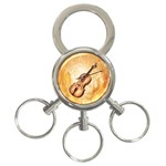 Wonderful Violin With Violin Bow On Soft Background 3-Ring Key Chains Front