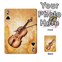 Wonderful Violin With Violin Bow On Soft Background Playing Cards 54 Designs  by FantasyWorld7