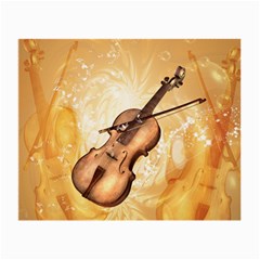 Wonderful Violin With Violin Bow On Soft Background Small Glasses Cloth (2-side) by FantasyWorld7