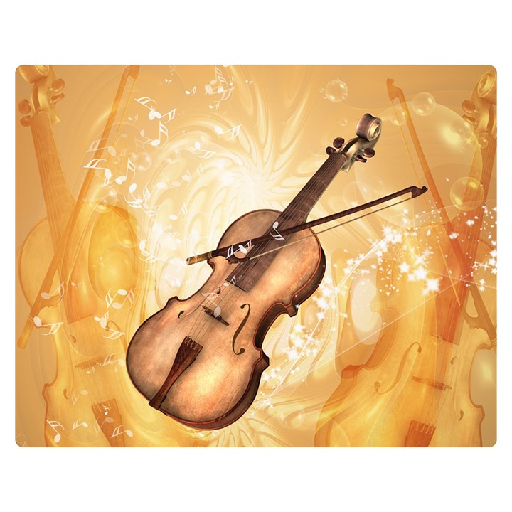 Wonderful Violin With Violin Bow On Soft Background Double Sided Flano Blanket (Medium) 