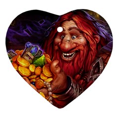 Hearthstone Gold Heart Ornament (2 Sides) by HearthstoneFunny
