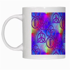 Rainbow Led Zeppelin Symbols White Coffee Mug by SaraThePixelPixie