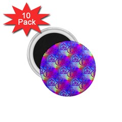 Rainbow Led Zeppelin Symbols 1 75  Button Magnet (10 Pack) by SaraThePixelPixie