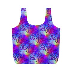 Rainbow Led Zeppelin Symbols Reusable Bag (m) by SaraThePixelPixie