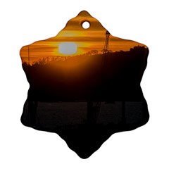 Aerial View Sunset Scene Of Montevideo Uruguay Snowflake Ornament (2-side) by dflcprints