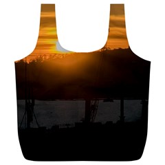 Aerial View Sunset Scene Of Montevideo Uruguay Full Print Recycle Bags (l)  by dflcprints