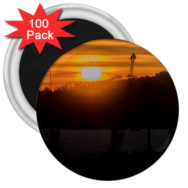 Aerial View Sunset Scene Of Montevideo Uruguay 3  Magnets (100 pack)