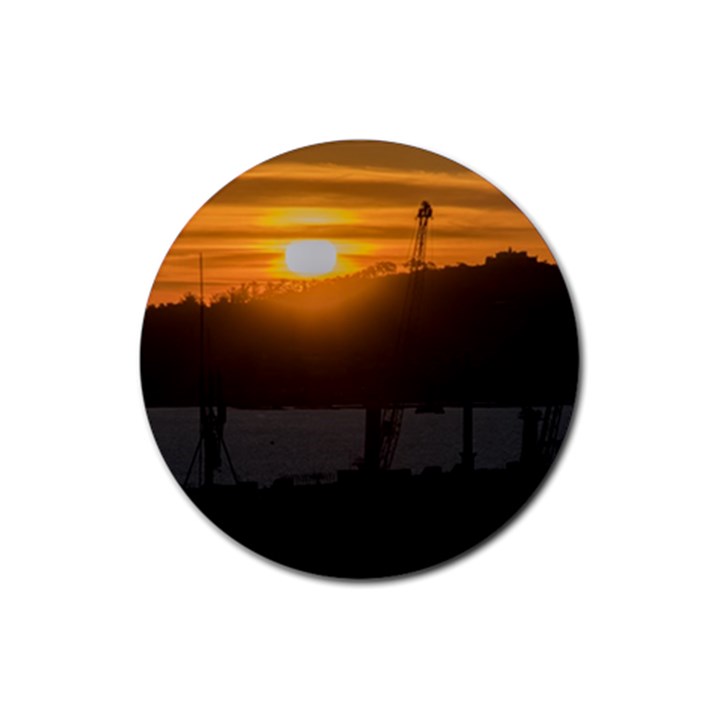 Aerial View Sunset Scene Of Montevideo Uruguay Rubber Round Coaster (4 pack) 