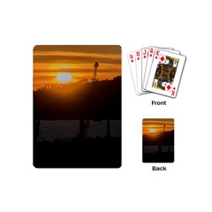 Aerial View Sunset Scene Of Montevideo Uruguay Playing Cards (mini)  by dflcprints