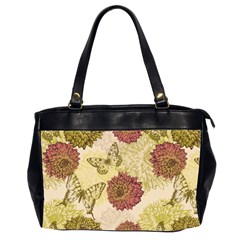 Floral Butterfly Oversize Office Handbag (two Sides) by 4SeasonsDesigns