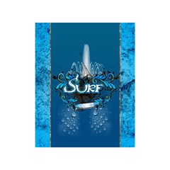 Surf, Surfboard With Water Drops On Blue Background Shower Curtain 48  X 72  (small)  by FantasyWorld7