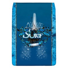 Surf, Surfboard With Water Drops On Blue Background Flap Covers (l)  by FantasyWorld7