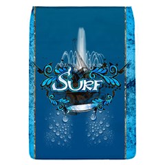 Surf, Surfboard With Water Drops On Blue Background Flap Covers (s)  by FantasyWorld7