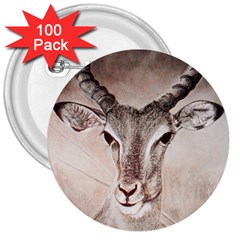 Antelope Horns 3  Buttons (100 Pack) 