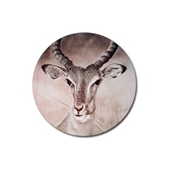 Antelope Horns Rubber Coaster (round) 