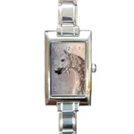 Grey Arabian Horse Rectangle Italian Charm Watches Front