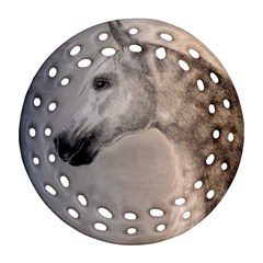 Grey Arabian Horse Ornament (round Filigree) 