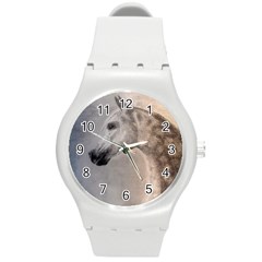 Grey Arabian Horse Round Plastic Sport Watch (m) by TwoFriendsGallery