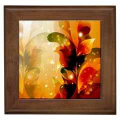Awesome Colorful, Glowing Leaves  Framed Tiles by FantasyWorld7