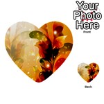 Awesome Colorful, Glowing Leaves  Multi-purpose Cards (Heart)  Back 1