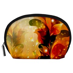 Awesome Colorful, Glowing Leaves  Accessory Pouches (large)  by FantasyWorld7