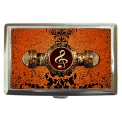 Wonderful Golden Clef On A Button With Floral Elements Cigarette Money Cases by FantasyWorld7