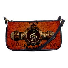 Wonderful Golden Clef On A Button With Floral Elements Shoulder Clutch Bags by FantasyWorld7