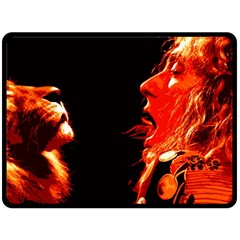 Robert And The Lion Double Sided Fleece Blanket (large)  by SaraThePixelPixie