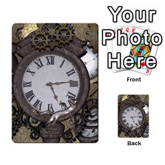 Steampunk, Awesome Clocks With Gears, Can You See The Cute Gescko Multi-purpose Cards (rectangle)  by FantasyWorld7