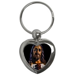 Jesus Christ Sculpture Photo Key Chains (heart)  by dflcprints